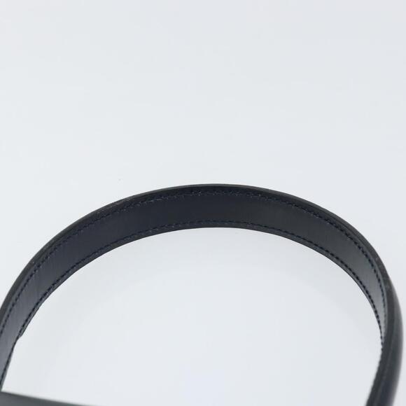 CELINE Circle Hand Bag Leather Navy Gold Auth 149129 - Picture 8 of 16